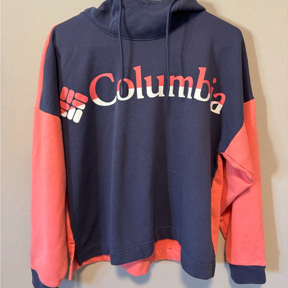 Columbia Blue and Pink Logo Hoodie